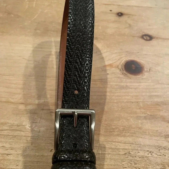 NWOT Trafalgar Unisex leather/black/silver belt Made in USA Men’s 32 - Picture 5 of 11